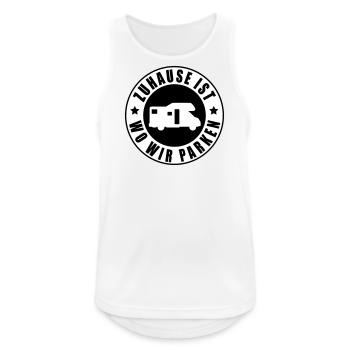 La maison est où nous nous garons - Débardeur respirant Homme - blanc - Devant - Nick (188cm)