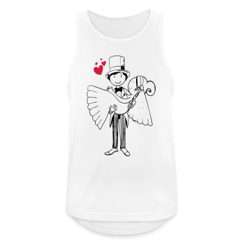 Dessin animé mariée coeur marié mariée marié mariage mariage - Débardeur respirant Homme - blanc - Devant - Nick (188cm)