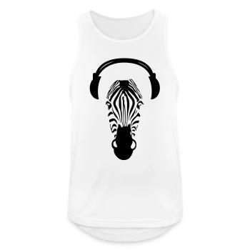 Zebra with Headphones - Männer Tank Top atmungsaktiv - Weiß - Vorne - Nick (188cm)
