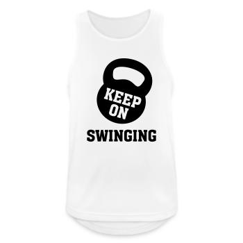 Keep On Swinging? - Männer Tank Top atmungsaktiv - Weiß - Vorne - Nick (188cm)