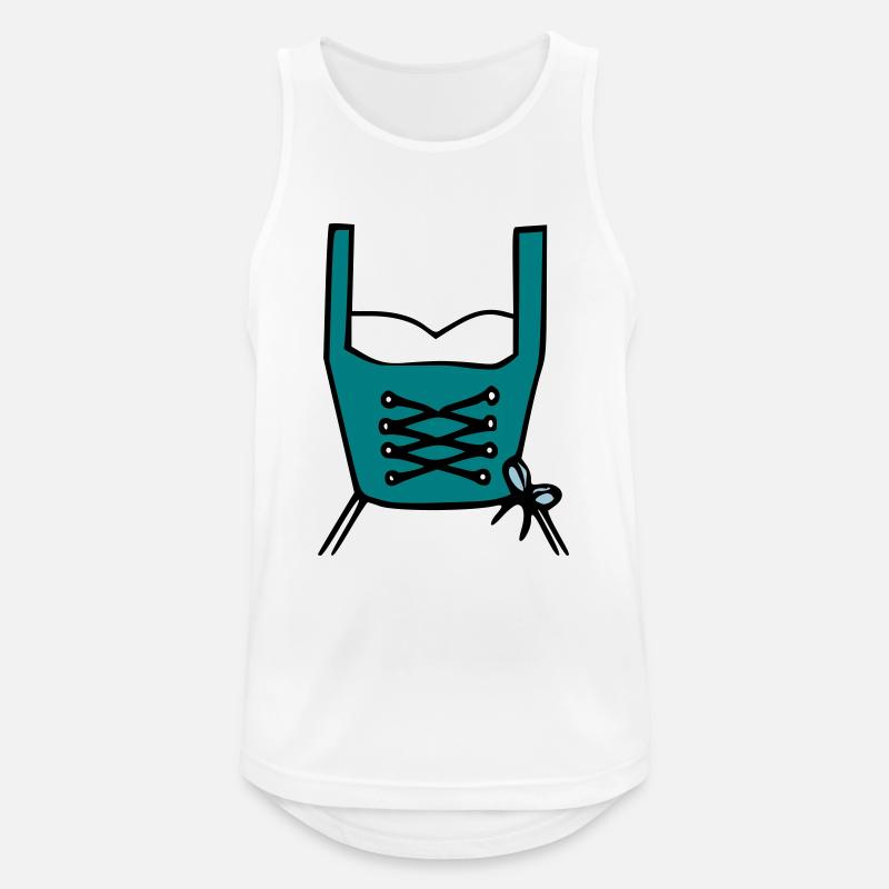 Dirndl - Männer Tank Top atmungsaktiv - Weiß