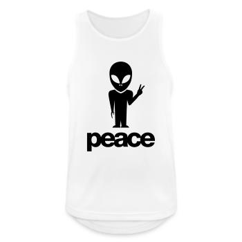 alien_peace_symbol_f1 - Débardeur respirant Homme - blanc - Devant - Nick (188cm)