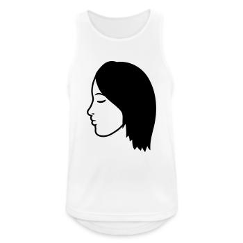 head face female woman girl girl pretty s - Men's Breathable Tank Top - white - Front - Nick (188cm)