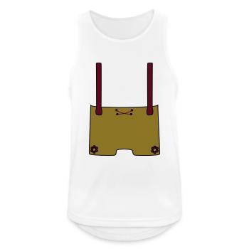 Meine erste Lederhose (hinten) - Männer Tank Top atmungsaktiv - Weiß - Vorne - Nick (188cm)