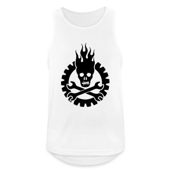 schrauber skull - Männer Tank Top atmungsaktiv - Weiß - Vorne - Nick (188cm)