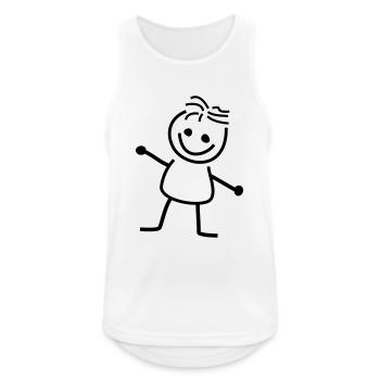 Basic Fred - Männer Tank Top atmungsaktiv - Weiß - Vorne - Nick (188cm)