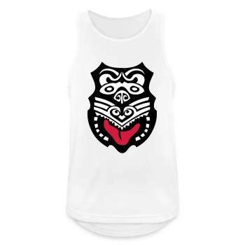 masque maori tribal tattoo ethnique - Débardeur respirant Homme - blanc - Devant - Nick (188cm)