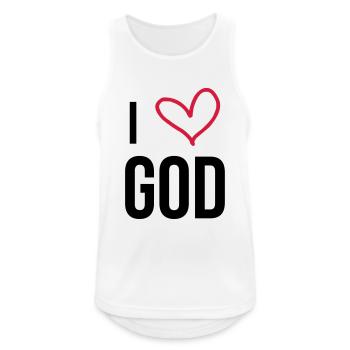 Christlich / Christ / Katholisch / Religion - Männer Tank Top atmungsaktiv - Weiß - Vorne - Nick (188cm)