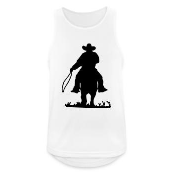 Cowboy - Männer Tank Top atmungsaktiv - Weiß - Vorne - Nick (188cm)