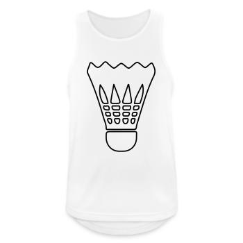 badminton - Männer Tank Top atmungsaktiv - Weiß - Vorne - Nick (188cm)