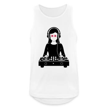 DJ Turntables Party Frau - Männer Tank Top atmungsaktiv - Weiß - Vorne - Nick (188cm)