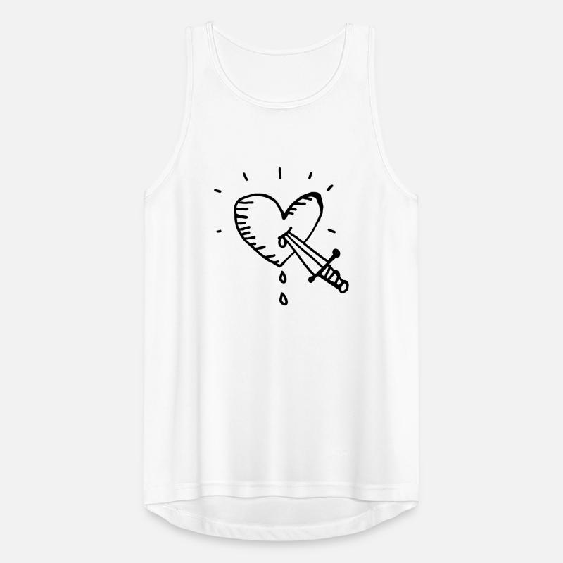 Blutendes Herz mit Messer Männer Tank Top atmungsaktiv