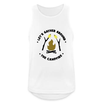 Camping - Männer Tank Top atmungsaktiv - Weiß - Vorne - Nick (188cm)