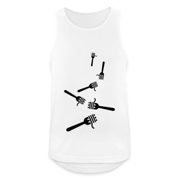 Symbole spaghetti - Débardeur respirant Homme - blanc - Devant - Nick (188cm)