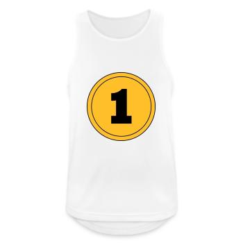 Nummer 1 - Männer Tank Top atmungsaktiv - Weiß - Vorne - Nick (188cm)