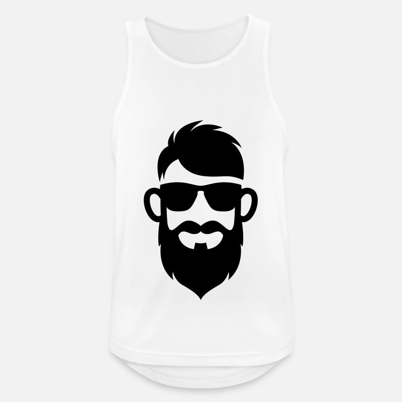 Face beard symbol - Men's Breathable Tank Top - white
