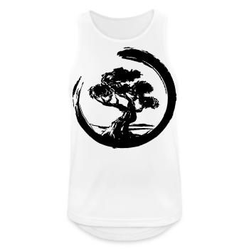 Horizont mit vintage Bonsai - Männer Tank Top atmungsaktiv - Weiß - Vorne - Nick (188cm)