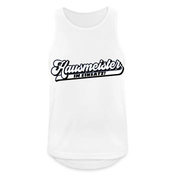 Farben änderbar | Hausmeister im Einsatz! - Männer Tank Top atmungsaktiv - Weiß - Vorne - Nick (188cm)