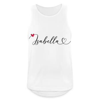 Isabella Name Vorname Kalligrafieherz - Männer Tank Top atmungsaktiv - Weiß - Vorne - Nick (188cm)