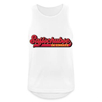 Farben änderbar | Saftschubse im Einsatz - Männer Tank Top atmungsaktiv - Weiß - Vorne - Nick (188cm)