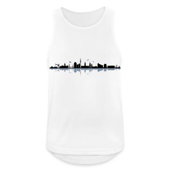 Skyline - Hamburg - Männer Tank Top atmungsaktiv - Weiß - Vorne - Nick (188cm)