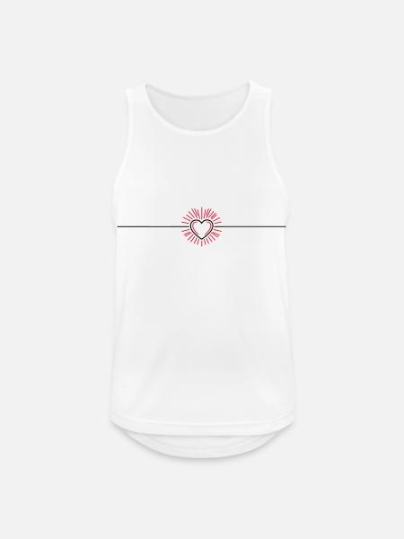 Heart icon line - Men's Breathable Tank Top - white
