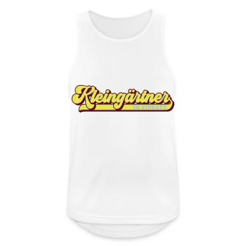 Farben änderbar | Kleingärtner im Einsatz - Männer Tank Top atmungsaktiv - Weiß - Vorne - Nick (188cm)