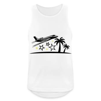 Vacances Avion Plage - Débardeur respirant Homme - blanc - Devant - Nick (188cm)
