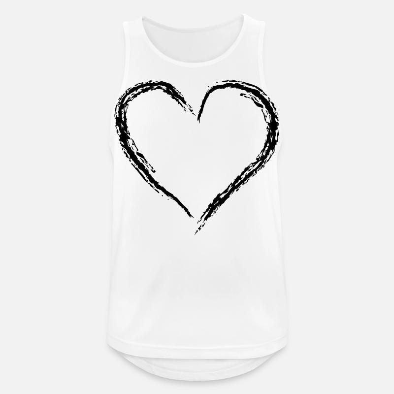 heart - Männer Tank Top atmungsaktiv - Weiß