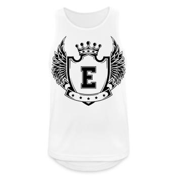 Wappen E - Männer Tank Top atmungsaktiv - Weiß - Vorne - Nick (188cm)