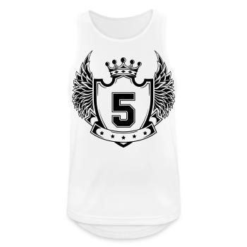 Wappen 5 - Männer Tank Top atmungsaktiv - Weiß - Vorne - Nick (188cm)