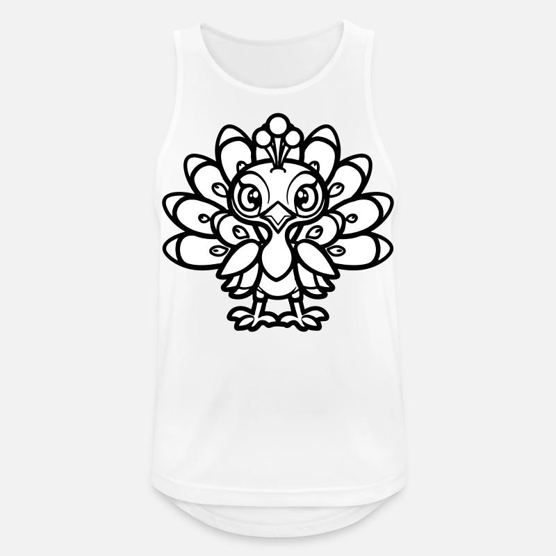 pfau comic tier - Männer Tank Top atmungsaktiv - Weiß