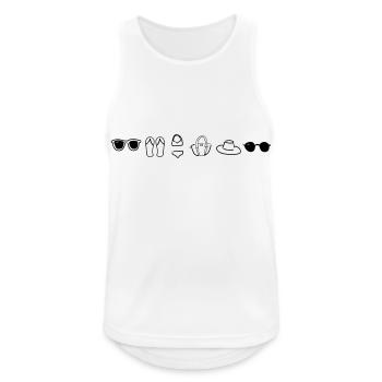 Strandoutfit,Bikini,Sonnenlicht,Brille,stilvoll, - Männer Tank Top atmungsaktiv - Weiß - Vorne - Nick (188cm)