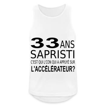 33 ans / anniversaire 33 ans / t-shirt 33 ans - Débardeur respirant Homme - blanc - Devant - Nick (188cm)
