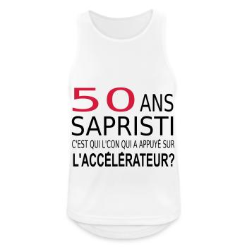 Sapristi j'ai 50 ans - Débardeur respirant Homme - blanc - Devant - Nick (188cm)