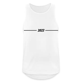 2023 - Jahr - Linie - Jahreswechsel - Männer Tank Top atmungsaktiv - Weiß - Vorne - Nick (188cm)