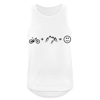 Mountain-Bike – Berge – Glück (dh) - Männer Tank Top atmungsaktiv - Weiß - Vorne - Nick (188cm)