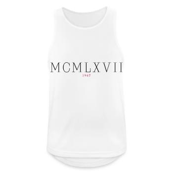 Roman numeral Year of birth Made in 1967 - Men's Breathable Tank Top - white - Front - Nick (188cm)