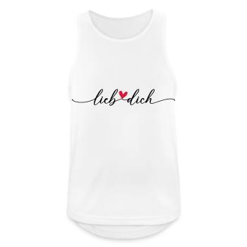 Lieb dich Herz Schrift - Männer Tank Top atmungsaktiv - Weiß - Vorne - Nick (188cm)