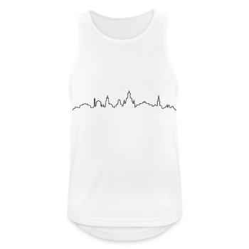 Skyline Dresden - Männer Tank Top atmungsaktiv - Weiß - Vorne - Nick (188cm)