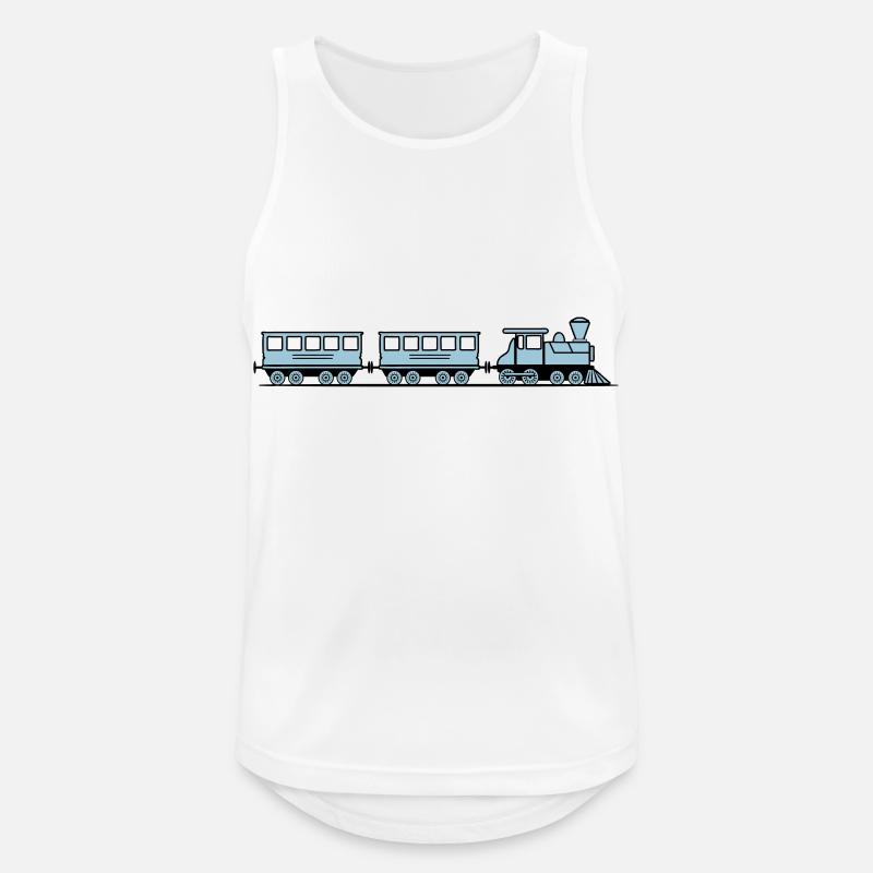 Zug Eisenbahn Dampflok Wagons - Männer Tank Top atmungsaktiv - Weiß
