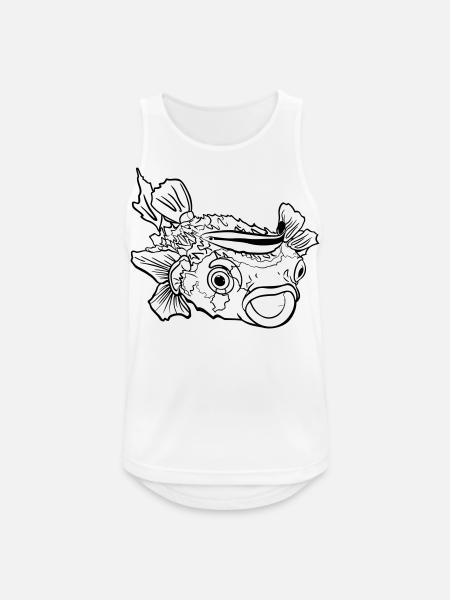 Kuglefisk, pindsvinefisk og renere gyllesymbiose - Herre tanktop åndbar - hvid