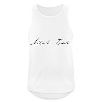 Nikola Tesla signature 1900 - Débardeur respirant Homme - blanc - Devant - Nick (188cm)