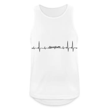 eckg spaghetti rythme cardiaque - Débardeur respirant Homme - blanc - Devant - Nick (188cm)