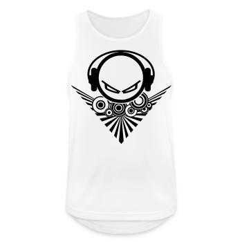 DJ - Männer Tank Top atmungsaktiv - Weiß - Vorne - Nick (188cm)