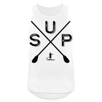 Idée Cadeau Stand Up Paddling SUP Paddle Hobby - Débardeur respirant Homme - blanc - Devant - Nick (188cm)