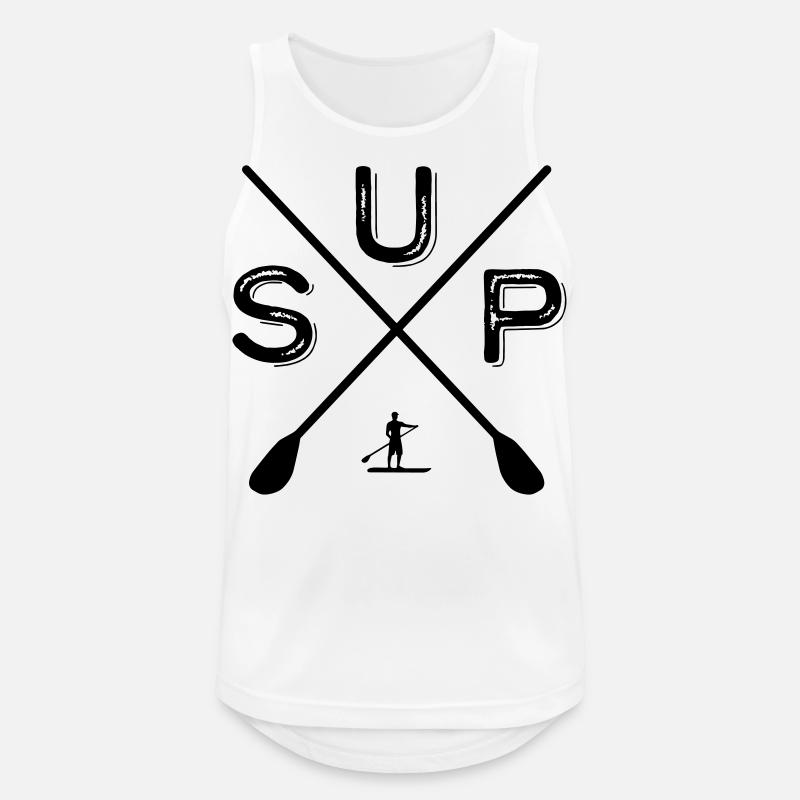 Stand Up Paddling SUP Paddle Hobby Gift Idea - Men's Breathable Tank Top - white