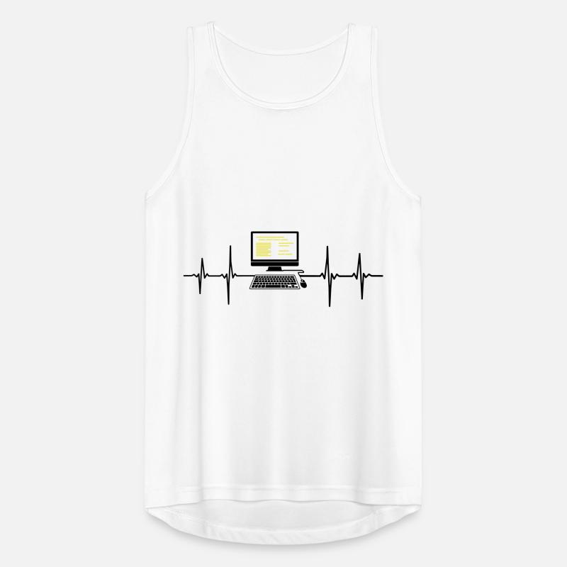 Computer EKG Herzschlag Programmierer PC Nerd Männer Tank Top atmungsaktiv