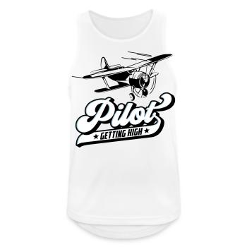 Fliegen Flieger Pilot Pilotin | Farben änderbar - Männer Tank Top atmungsaktiv - Weiß - Vorne - Nick (188cm)