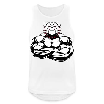 strong bulldog 02 - Männer Tank Top atmungsaktiv - Weiß - Vorne - Nick (188cm)